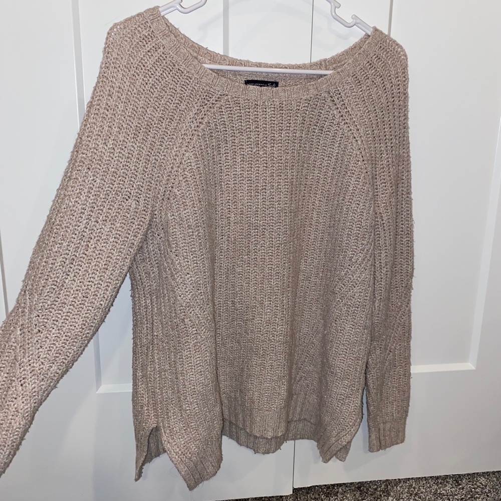 American Eagle Outfitters Tan Crew Neck Sweater - Picture 2 of 4